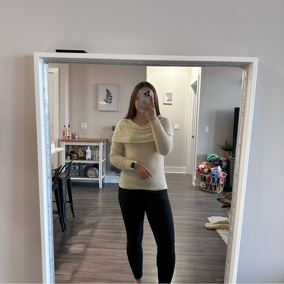 Vintage 90s Y2K Uniform John Paul Richard Cream Off the Shoulder Cream Sweater - Picture 7 of 10